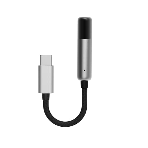 SHANLING UA MINI USB C DAC to 3.5mm Audio Adapter Portable DAC Headphone Amplifier with LED Light Audio Cables High Resolution 32bit/384Khz for Android/iOS/Windows/Mac (Black) - color: Black