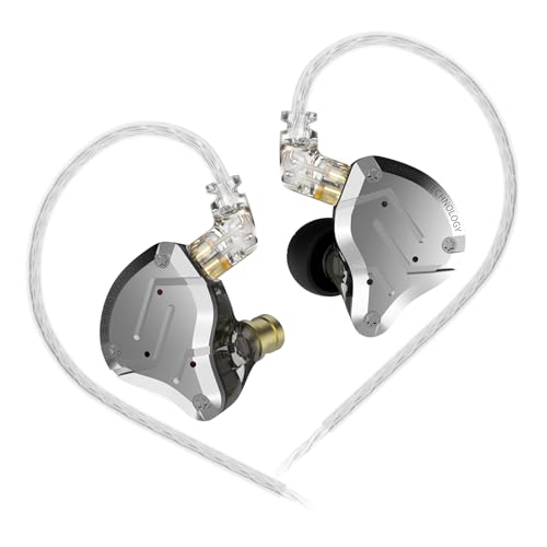 KZ ZS10 Pro in Ear Monitor, IEM Earbuds Headphone, Gaming Earbuds with 4BA and 1DD Drivers, KZ HiFi IEM Earphone Upgraded ZS10 with Detachable 0.75mm 2 Pin 6N OFC Cable (Black No Mic) - color: Black, size: No Microphone