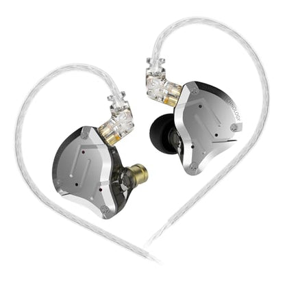 KZ ZS10 Pro in Ear Monitor, IEM Earbuds Headphone, Gaming Earbuds with 4BA and 1DD Drivers, KZ HiFi IEM Earphone Upgraded ZS10 with Detachable 0.75mm 2 Pin 6N OFC Cable (Black No Mic) - color: Black, size: No Microphone