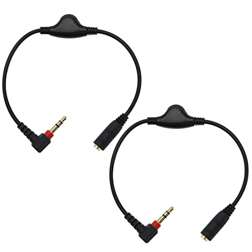 Create idea 2PCS 3.5mm Male to Female Audio Extension Cables Headphone/Speaker Volume Control Cable for Computers MP3 MP4 Headphones Plug and Play 25cm Length