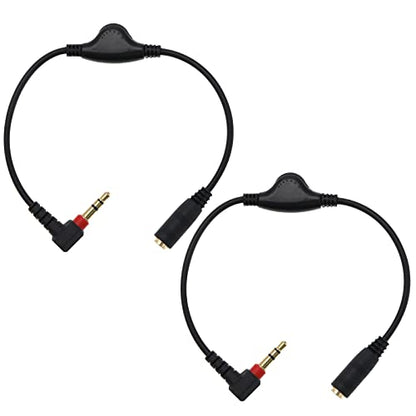 Create idea 2PCS 3.5mm Male to Female Audio Extension Cables Headphone/Speaker Volume Control Cable for Computers MP3 MP4 Headphones Plug and Play 25cm Length