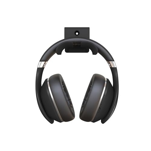 Headphone Wall Mount, Under Desk Headphone Hanger, Controller Holder, Gamepad Controller Holder, Adhesive/Screws, Universal Hanger Hook (Black) - color: Black