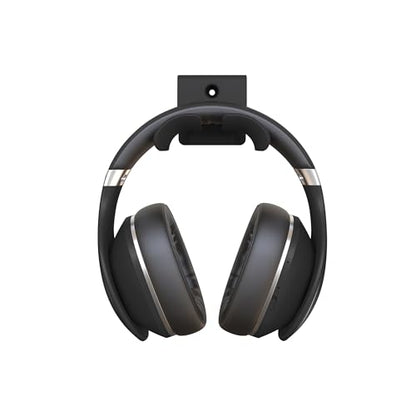 Headphone Wall Mount, Under Desk Headphone Hanger, Controller Holder, Gamepad Controller Holder, Adhesive/Screws, Universal Hanger Hook (Black) - color: Black