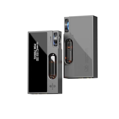 SHANLING UA7 USB DAC AMP Portable Headphone Amplifier Built-in Dual JAN6418 Tubes,ES9069 DAC,Support DSD512,768kHz/32bit,577mW@32Ω Output,3.5mm+4.4mm Jack (Grey) - color: Grey