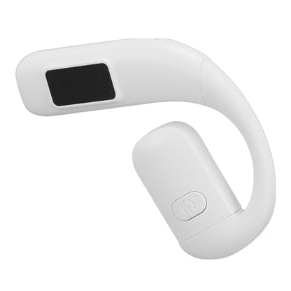 GOWENIC Bluetooth 5.5 Headset, Wireless Single Ear Earpiece with Noise Cancelling, Rotatable Microphone, Battery Display for Outdoor Sports Calls (White) - color: White