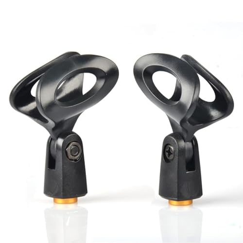 Generic Replacement MZQ800 Microphone Clamp Clip Holder for Sennheiser E835 Dynamic Cardioid Microphone, with Screw Adapters 5/8 Male to 3/8 Female, Black, 2 PACK