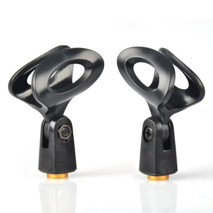 Generic Replacement MZQ800 Microphone Clamp Clip Holder for Sennheiser E835 Dynamic Cardioid Microphone, with Screw Adapters 5/8 Male to 3/8 Female, Black, 2 PACK