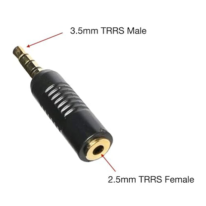 CESS 3.5mm TRRS Male to 2.5mm Female Headset Adapter, 2 Pack