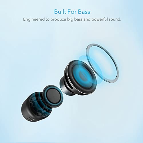 Soundcore Anker Mini, Super-Portable Bluetooth Speaker with FM Radio, 15H | 66 ft Bluetooth Range, Enhanced Bass, Noise-Cancelling Microphone for Leisure and Work Use