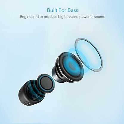 Soundcore Anker Mini, Super-Portable Bluetooth Speaker with FM Radio, 15H | 66 ft Bluetooth Range, Enhanced Bass, Noise-Cancelling Microphone for Leisure and Work Use