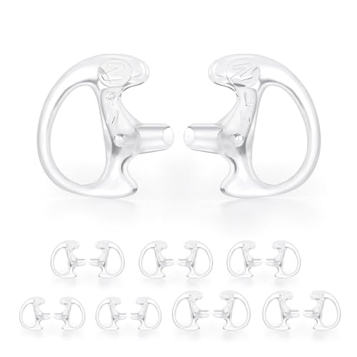 Zeadio 8-Pair Pro-Grade Covert Surveillance Earbud, Replacement Ear Insert, Silicon Earmold Earplug for Two-Way Radio Earpiece Audio Coil Tube, Compatible with Motorola/Kenwood ect (16pcs) - style: Pair of 8