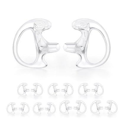 Zeadio 8-Pair Pro-Grade Covert Surveillance Earbud, Replacement Ear Insert, Silicon Earmold Earplug for Two-Way Radio Earpiece Audio Coil Tube, Compatible with Motorola/Kenwood ect (16pcs) - style: Pair of 8