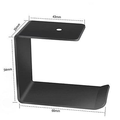 Aluminum Under-Desk Headphone Hanger with Strong Adhesive (1 Pack, Black) | Keeps Headphones Off the Desk, VHB Adhesive Holds 5 lb, Curved Support Helps Prevent Headband Creases, Fits Gaming Headsets - color: Black