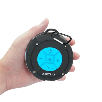 Shower Speaker, IPX7 Waterproof Bluetooth Speaker, Loud HD Sound, Portable Wireless Speaker with Suction Cup & Sturdy Hook, Built-in Mic, for Shower, Pool, Beach, Outdoor(Blue) - color: Blue