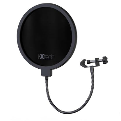 Pop Filter for Mic Microphone, Blue Yeti Mic Pop Filter Dual Layered Wind Pop Screen with a Flexible 360 Degree Gooseneck Clip Stabilizing.
