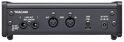 Tascam US-2x2HR 2 Mic 2IN/2OUT High Resolution Versatile USB Audio Interface for Recording, Streaming, Podcasting, Songwriting | Interface for Recording, Streaming, Podcasting, Songwriting