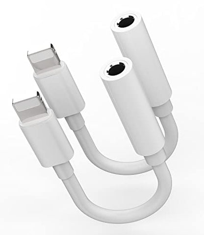 Lightning to 3.5mm Headphone Jack Adapter 2 Pack for iPhone 14 13 Earphones AUX Audio Cable for Apple MFi Certified Car Headphone Accessories Splitter for iPad Pro Air 3,5mm