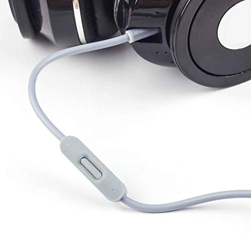 Replacement Audio Cable Cord Wire with in-line Microphone and Control Compatible with Beats Headphones Solo, Studio, Pro, Detox, Wireless Headphones(Gray) - color: Gray