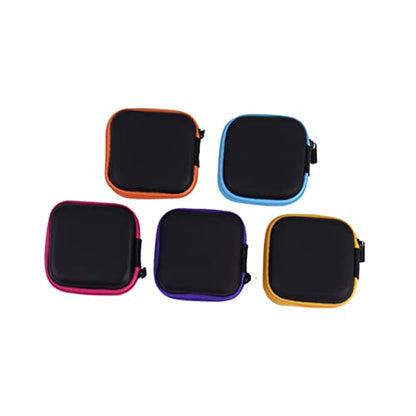 Lurrose Portable Mini EVA Headphone Case Hard Water Resistant Earphone Pouch with Soft Lining and Mesh Pocket for Travel Carrying Small Accessories Yellow