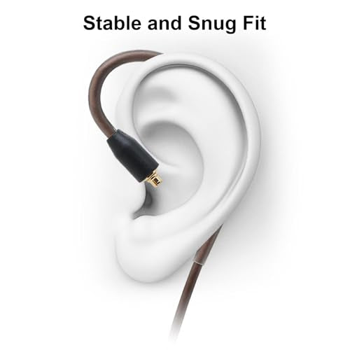 FOSA MMCX Cable for SE215 SE315 SE425, 3.5mm Replacement Cable with Detachable Microphone, Braided OFC for MMCX Earphones
