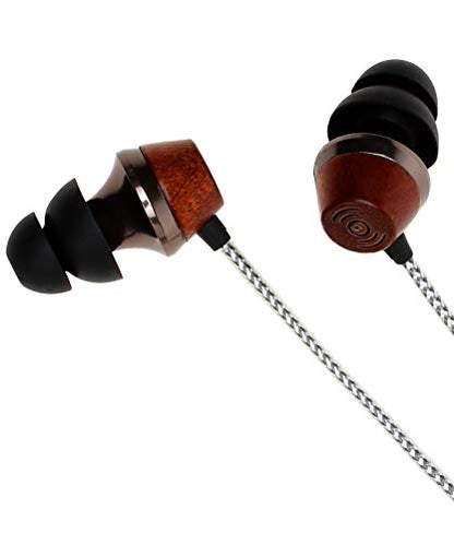Symphonized ALN 2.0 Premium Genuine Wood in-Ear Noise-isolating Headphone, Earbud, Earphones with Innovative Shield Technology Cable and Mic (Silver) - color: Silver