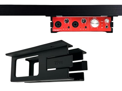 Desk Mount Kit for Focusrite Clarett/Clarett+ 2Pre - Under Desk Mount Brackets with Reversible Clips - Secure Mounting Accessories