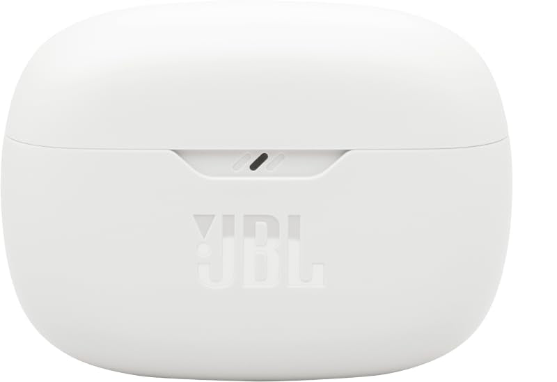 JBL Vibe Beam 2 True Wireless Noise Cancelling Earbuds Pure Bass Sound, Smart Ambient, 4 Mics, 40H Battery, IP54 Water Resistant (White) with Expo Gear Weather-Resistant Hard-Shell Case - color: White
