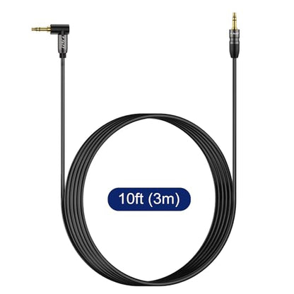 J&D 1/8 Stereo Cable, 3.5mm Extension Double Male Stereo Audio Aux Jack to Jack Cable 90 Degree Right Angle for Phone Tablet MP3 Player and All Other Devices, 10 Feet (Pack of 2) - size: 10 Feet (Pack of 2)