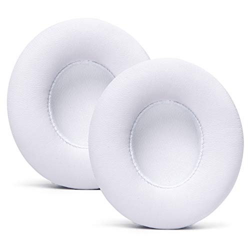 WC PadZ Solo 2 & 3 - Replacement Earpads for Beats Solo Wireless Headphones | Made by Wicked Cushions | Soft Leather, Luxury Memory Foam, Strong Adhesive (Does Not Fit Beats Solo 4) | White - color: White
