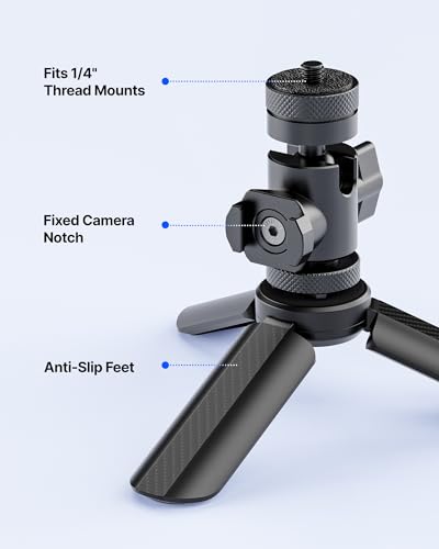 BOYA Magic Tripod Stand for Desktop Microphone with Non-slip Rubber Feet, Foldable Desk Mic Stand for Gaming, Podcasting, Meetings, Chatting