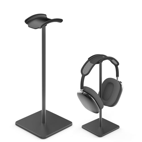 Headphone Stand for Desk - Headset Stand (Black) | headphone holder with Aluminum Hanger, headphone holder for AirPods Max, Sony, Bose, Beats and More - color: Black