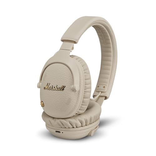 Marshall Monitor III A.N.C. Wireless Over-Ear Bluetooth Headphones - Active Noise Cancellation | 100+ Hr Playtime | Microphone for Calls | Lightweight, Foldable Design for Travel - Cream - color: Cream