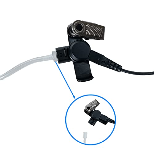2-Way Radio Earpiece Headset Acoustic Tube with PTT for Walkie Talkie | Compatible with Motorola APX4000 APX6000 APX7000 APX8000 XPR6350 XPR6550 XPR7350 XPR7550 XPR7580 Two Way Radios