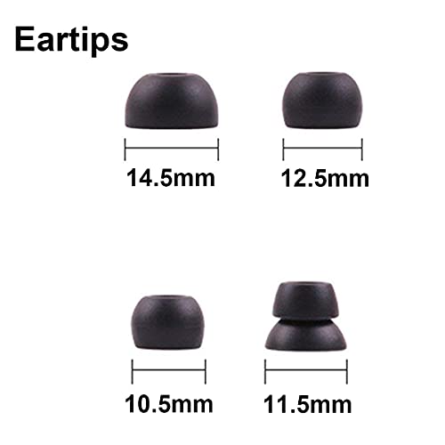 PB3 Earbuds Replacement Tips Ear Pads Compatible with Monster Beats Dr. Dre Beats Powerbeats3 Powerbeats2 Powerbeats1 Wireless Stereo Headphones- 4 Pairs(Black)