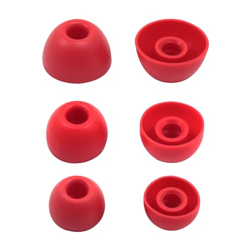 6 Pairs Replacement Silicone Ear Tips Compatible with Beats Studio Buds/Fit Pro/Studio Buds +, Silicone Earbuds Eartips Buds Cover Set for Beat Studio Buds (Red) - color: Red with Pen