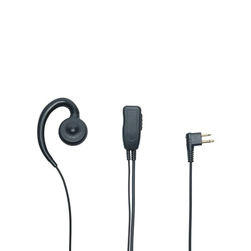 C-Shape Earpiece Compatible with Motorola CLS1110 2pcs | 2-pack over-ear C-ring walkie talkie headsets featuring PTT mic for CP200D CLS1410 CP185 RDM2070d 2-pin two-way radios