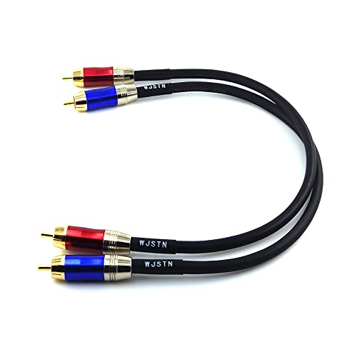 WJSTN-020 RCA to RCA Audio Cable, Male to Male RCA Stereo Audio Coaxial Digital Cable, Digital Stereo Audio Cable for subwoofer, Home Theater, high-Fidelity Audio-Double Shielding-2 Pack (1FT) - size: 1FT