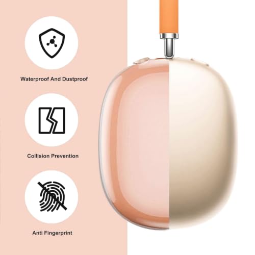 MOLOPPO Clear Case for AirPods Max 2/1 (2026/2024/2020), Transparent Orange | Soft TPU, Anti-Scratch, Slim Fit, Compatible with AirPods Max 2/1 - color: C-Transparent Orange