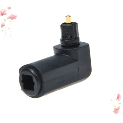 KICHOUSE 5pcs Bend Fiber Optic Adapter Right Angle Audio Connector Plated PVC Shell