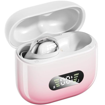 OceanSounds Wireless Bluetooth Earbuds, Rechargeable in Ear Earbuds with Charging Case, Bluetooth 5.4 Wireless Earbuds, Deep Bass Stereo Headphones for Sports, Workout, Travel and Daily Use(Pink)