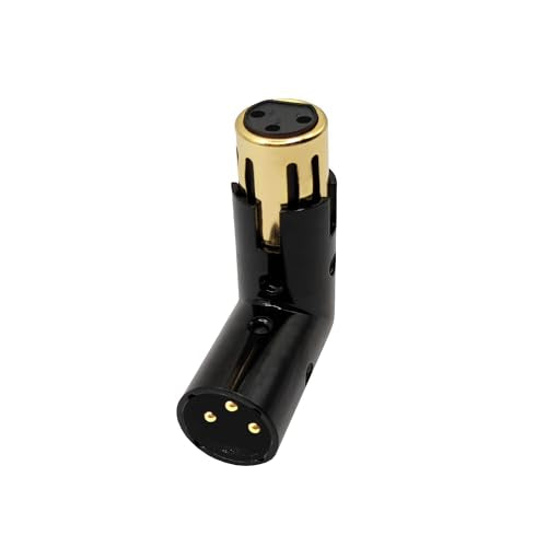 Right Angle XLR Male to Female Adapter Adjustable 3-PIN XLR 90 Degree Connector for Audio Cables and PA Systems - style: 1PC 90D XLR Male to Female Adapter