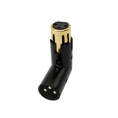 Right Angle XLR Male to Female Adapter Adjustable 3-PIN XLR 90 Degree Connector for Audio Cables and PA Systems - style: 1PC 90D XLR Male to Female Adapter