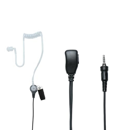 Tube Earpiece 3.5mm Threaded Compatible with Yaesu VX-6R HX400 | 3.5mm 4-pole threaded, acoustic tube, in-line PTT mic; Compatible with VX-7R FT-270R HX210 HX370s HX890 EVX-S24