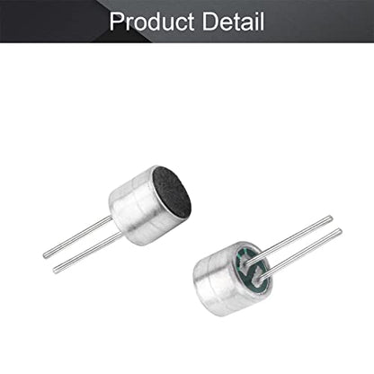 20Pcs 50DB Cylindrical Electret Condenser Microphone Pickup, 6mm x 5mm | Electret Condenser Mic with 2 Pin for Arduino, PCB Sound Recording