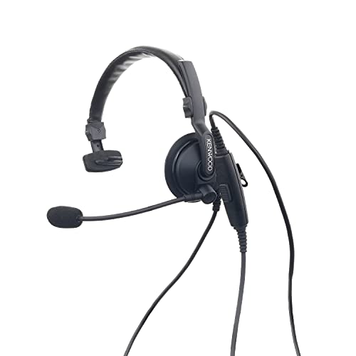 Kenwood KHS-7A Over-Head Single Muff Headset with Boom Mic & Inline Push-to-Talk – Lightweight Two-Way Radio Headset TK NX Radios - style: KHS-7A