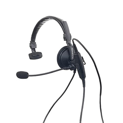 Kenwood KHS-7A Over-Head Single Muff Headset with Boom Mic & Inline Push-to-Talk – Lightweight Two-Way Radio Headset TK NX Radios - style: KHS-7A