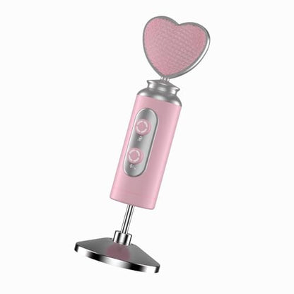 HB128 USB Gaming Condenser Mic Pink Heart Design Plug & Play | One-Click Mute Gain Control, for PC/Console/Phone, Twitch/YouTube/TikTok, Streamers Gamers and Video Creators - color: HB128 desktop