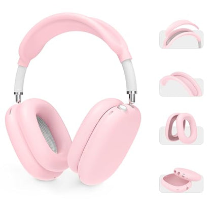 AHASTYLE Silicone Case Cover for AirPods Max Headphones (USB-C/Lightning) - color: Pink
