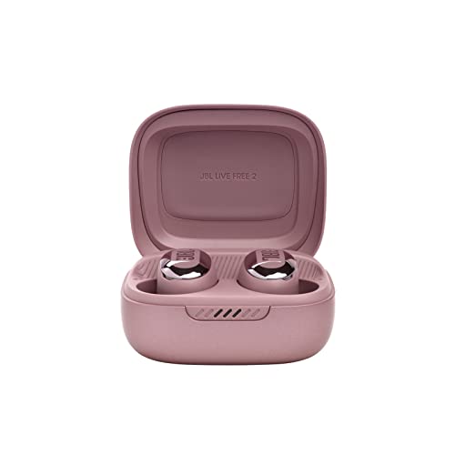 JBL Live Free 2 - True Wireless Noise Cancelling Earbuds, Up to 35hrs of Playtime, 6 mics for Perfect Calls with Zero Noise, IPX5 Waterproof, Oval Tubes for Better Comfort, Isolation, & bass (Rose) - color: Rose