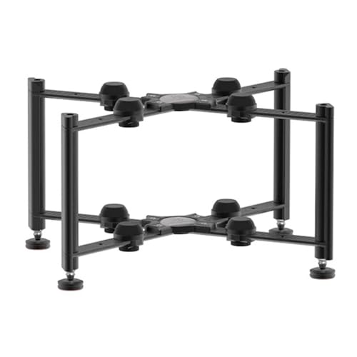 Media Stand, Desktop Audio Rack Shock Absorbing, Open Breathable, AV Media Storage Cabinet Aluminum Alloy Frame, Stereo Cabinet for Living Room(15.2x10/38.8x25.6cm) - size: 15.2x10"/38.8x25.6cm